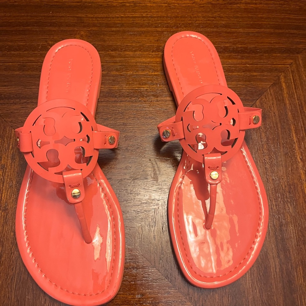 Tory Burch Coral Crush Patent Leather Sandals